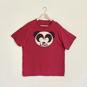 Vintage Y2K Loud Panda Graffiti Street Art Graphic Red T Shirt Adult size XL